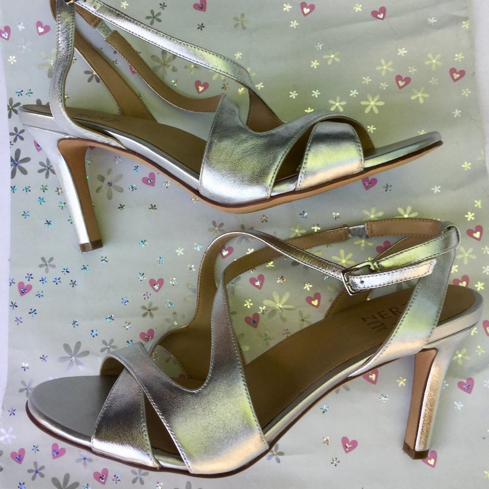 Naturalizer Silver High Heeled Sandals